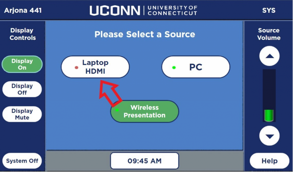 screenshot of conference room monitor