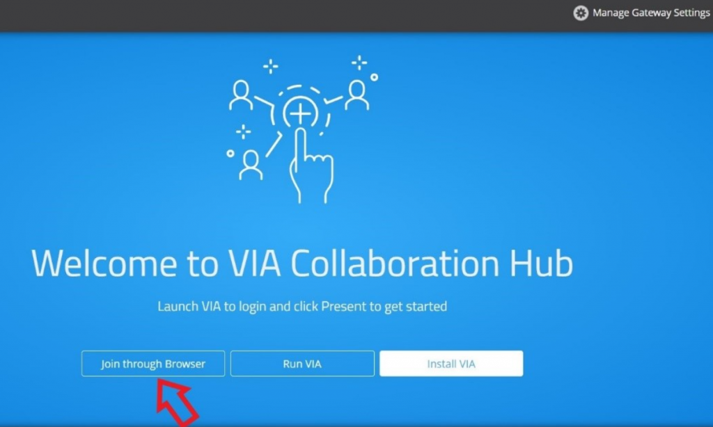 VIA login screen highlighting the Join button