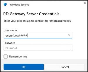 RD Gateway Server Credentials